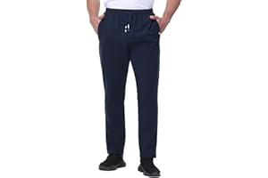 SIHOHAN Tracksuit Bottoms Men Open Hem Joggers with Zip Pockets Jogging Bottoms Cotton Gym Trousers Running Sports Lounge Casual Sweatpants