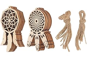 HERCHR 20pcs Dream Catcher Wall Decor, PequeñO Adornos de Madera para el árbol de Navidad a Granel Mini Arts Catcher para Colgante Decoración de Habitación y Dormitorio de Las niñas