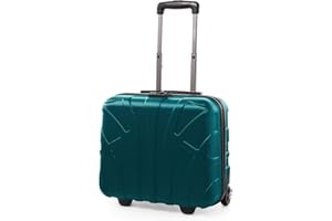 SUITLINE – Pilotentrolley Hartschale, Business Trolley, Kabinengepäck, Handgepäck Trolley, Pilotenkoffer, Bordcase, Bordgepäck, TSA, ABS, 2 Rollen, Aquagrün