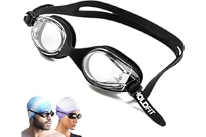 Boldfit Swimming Goggles for Men & Women with Adjustable Strap, Air Tight, for Adults - Black, Silicone, Polycarbonate