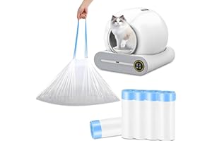 XQDKoon Bolsas para Arena para Gatos, 5 Volúmenes Bolsa Arenero Gato Autolimpiable Forros, Resistente al Desgaste, Impermeable, Unidades Bolsas de Basura con Asa para Mascotas, Gatos, 75 Piezas