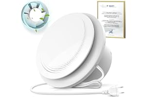 SLUELI 100mm Vortice Aspirazione Bagno, Potente Ventola Bagno, ≤34 dB, Basso Rumore, Ventilatore di Scarico Antiacqua IPX4, Installazione Facile su Finestre Soffitti Pareti in Bagni Cucine Garage
