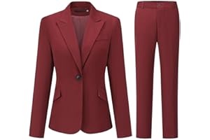 YYNUDA Tailleur Femme 2 Pièces Formel Blazer Ensemble Pantalon Elegant Slim Veste avec Jupe Poches Business