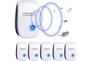 RUTIDA Repelente Ultrasónico de Plagas, 6 Pack Electrónico Repelente Mosquitos Control de Plagas, Repelente Ultrasónico Mosquitos Anti Moscas, Ratones, Insectos, Hormigas, Arañas