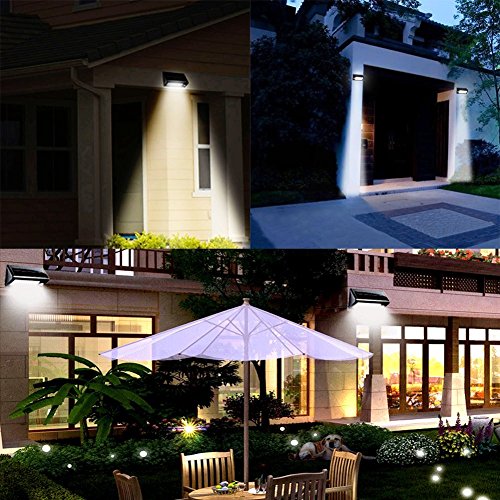 GDEALER 32 LED Solar Wandleuchten 400 Lumen Outdoor Wasserdicht 3 Modi Dim Garten Solarleuten mit Bewegungsmelder für Innenhof Sicherheit Treppe Landschaft Security - 7