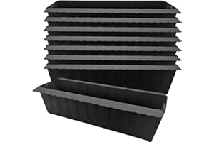 ‎VANORELL Pflanzkästen aus wetterfestem Material Europaletten - Vertikaler Garten für Balkon und Garten - Pflanzkübel 37x13,5x9,5 cm einfache Montage und Flexibles Design Balkon Dekoration (8er Set)