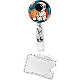 Stormistorer Astronaut Patterned Drop Yoyo Collar Card Holder | Cute Space Themed Pull Card Holder