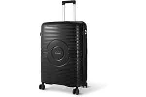 Artebeads Maleta de Viaje Mediana, PP Material Trolley Rígida Expandible con Ruedas Giratorias y Cierre de Combinación, Mediana Equipaje de Mano Resistente y Duradero, Ligero(Negro, 68x44x25cm)