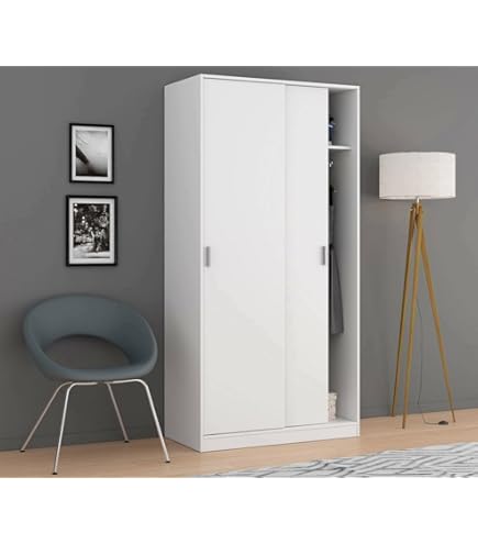Armadio Multiuso Nova Briebe 120x74x33cm - 2 Ante Scorrevoli Bianco - Foto 7