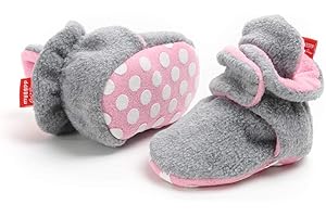 EDOTON Unisex Neugeborenes Schneestiefel Weiche Sohlen Streifen Bootie Kleinkind Stiefel Niedlich Stiefel Socke Einstellbar