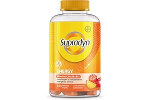 Supradyn Energy Gummies Multivitaminas con vitaminas A, C, D, E, B6, B12, biotina más coenzima Q10 - Multivitamínico para hombre y mujer - 140 gominolas