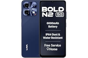 Lava Bold N2 5G (Billionaire Blue, 4GB RAM, 64GB Storage) | 6000 mAh Super Battery | Octacore Ultrafast Processor | Biggest 6