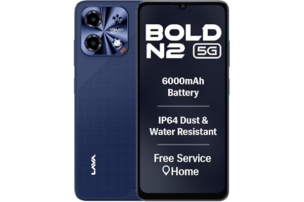 Lava Bold N2 5G (Billionaire Blue, 4GB RAM, 64GB Storage) | 6000 mAh Super Battery | Octacore Ultrafast Processor | Biggest 6