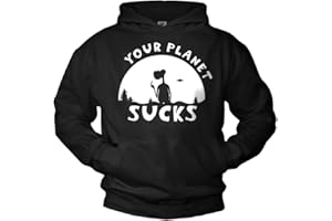 Makaya Pull à Capuche Geek Your Planet Sucks Noir