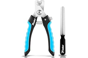 Candure Dog Nail Clippers for Large, Medium and Small Breed Professional Pet Nail Clipper Suitable for Cats, Rabbits and Guinea Pigs With Safety Lock and Protective Guard to Avoid Over Cutting (6")