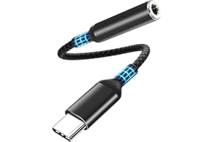 LALASIS Adapter USB C Auf Klinke,USB C Klinke Adapter 3.5mm Audio mit HiFi DAC Chip für iPhone 16 Pro Max/16 Pro/16 Plus/16/15 Pro/15 Samsung S24 S23 A53,Huawei P50/P40/Pro Mate50/40,iPad Pro,MacBook Schwarz