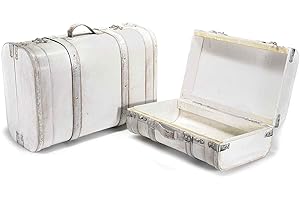 Gruppo Maruccia Set due bauli porta oggetti a forma di valigia vintage organizer per la casa decorazione per vetrine e negozi