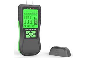 ETENTOUS Medidor de humedad Medidor de Humedad con 2 modos de medición probador de humedad de madera para insperar el humedad de madera y materiales de construcción
