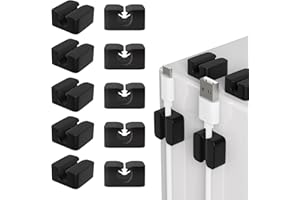 Nearockle Support de câble en Silicone Autocollant, Gestion des câbles pour Le Bureau, Lot de 10 Supports de câble de Chargement USB adhésifs forts, Organiseur de câbles Cordons d'alimentation (Noir)