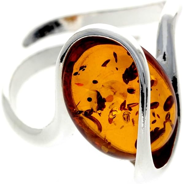 Mooie Baltische Amber & 925 Sterling Zilver Designer Verstelbare