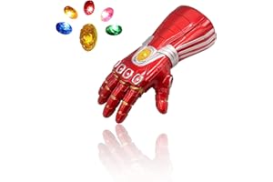 SINSEN LED Light Up Infinity Gauntlet Gloves with Removable Magnet Infinity Stones Batteries