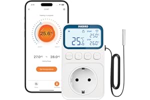 Inkbird ITC-C236T Termostat wtykowy WiFi 16A, 10 w 1 programowalny regulator temperatury ogrzewania i chłodzenia z kontrolą temperatury, kontrolą czasu i alarmem wysokiej/niskiej temperatury