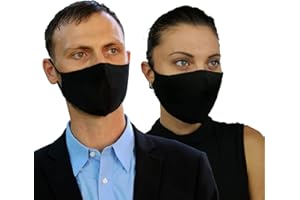 FLOWZOOM® Maschere in tessuto - set di 2 mascherine adulti | Mascherina lavabile con tasca para filtro | Mascherine donna (taglia M) e uomo (taglia L) | Mascherine riutilizzabili e regolabile