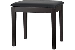 ‎CLASSIC CANTABILE Classic Cantabile Pianobank Modell S - Stabiler Klavierhocker - Schwarze Sitzfläche aus Kunstleder - Ablagefach unter der Sitzfläche - Massive Holzkonstruktion - Rosenholz Matt