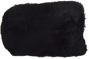 HAPPY FROG 2011 100% GENUINE SHEEPSKIN Chair Motorcycle Seat COVER with 2 Elastic Chrome Clips (Black - short hair)