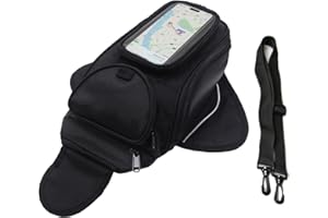 dentedeleao Motorrad Tankrucksack, Oxford Motorrad Tasche mit Transparentem Fenster, Magnetische Befestigung, Universelle Passform für Eisenöltanks