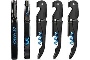 AAABOX 40 Stück Kellnermesser，3-in-1 Flaschenöffner,Upgraded Heavy Duty Edelstahl Korkenzieher Wein,Weinöffner für Sommeliers Kellner und Barkeeper(Blau+Schwarz)