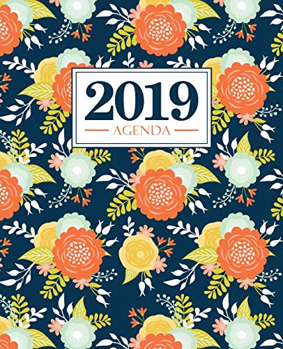 Télécharger Agenda 2019: 19x23cm : Agenda 2019 semainier français : fleurs bleues et orange 6088 livre En ligne