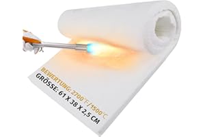 lormuzi Manta aislante de fibra de cerámica, 1500 °C/2700 F (61 x 38 x 2,5 cm), aislamiento ignífugo para lavavajillas, hornos, forja, calderas, hornos de pizza y más