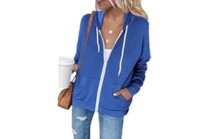 Uusollecy Sudadera Cremallera Mujer Chaqueta Deportiva Mujer Sudadera con Capucha Mujer Manga Larga Estilo Casual Multicolor Primavera y Otoño