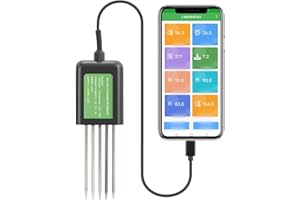 LVYXON Capteur de sol USB 7 en 1, testeur de sol numérique avec pH, température, humidité, analyse des nutriments NPK pour l'agriculture, le jardinage, la croissance des plantes avec application Android