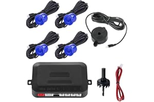 MOCNT Auto Einparkhilfe 4 Hinten Sensoren Rückfahrhilfe Kfz Rückfahrwarner Einparksystem Parksensoren Rückwärtsparkhilfe Rückfahrradarsystem Buzzer Alarm Warnung Blau