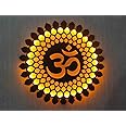 Biswas Brother OM Mandala Wall Font LED Light Wall Decor A well-designed 12X12 inch (Brown & Golden yellow)