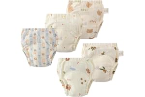 ACMEDE Culotte Apprentissage propreté Fille Garcon，Lot de 5 Coton rembourrées pour bébé propreté Enfant Doux Lavable, 6 Mois-3 Ans