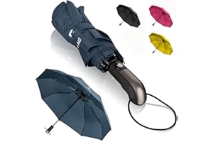 STYNGARD Regenschirm sturmfest bis 140 km/h - Taschenschirm mit Auf-zu-Automatik und zertifizierter Teflon-Beschichtung gegen Feuchtigkeitsschäden - langer Griff - Modell TRONDHEIM