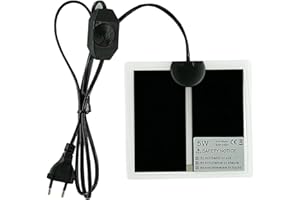 CAM2 Poduszka grzewcza do szklanego pojemnika, regulowana, nieklejąca się poduszka grzewcza dla gadów, jaszczurek, gekonów, pająków, gąsienic, poduszka grzewcza do akwarium (5 W)