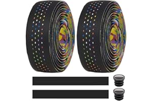 MOCNT Nastro Manubrio Bicicletta Bicycle Cycling Nastro Eva PU Leather Manubrio Bici Corsa Nastri Gomma Antiscivolo Traspirante Ciclismo Adesivi Comfort con Tappo Barra