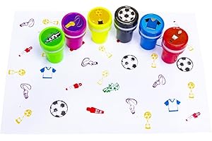 SCHNOORIDOO 12 Colourful Football Stamps Euro World Cup Party Bags Children's Birthday Office School Giveaway Tombola