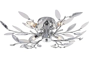 LIGHTS4LIVING Modern Willow 4 Light Semi Flush Polished Chrome Ceiling 4 Way Light