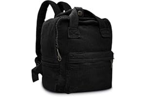 Boziee Klein Rucksack Damen Canvas/Cord Cityrucksack Rucksäcke Daypacks,Rucksackhandtaschen Kinderrucksäcke für Schule Travel Arbeit Damen Mädchen Teenager Unisex small size