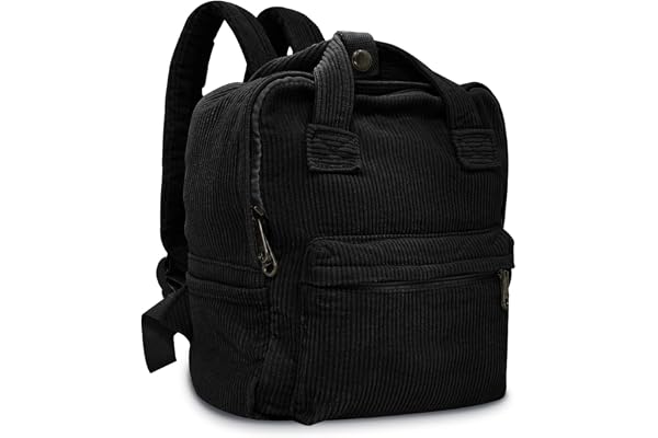 Boziee Liten ryggsäck dam canvas/corduroy stadsryggsäck ryggsäckar dagväskor, ryggsäckshandväskor barnryggsäckar för skola re
