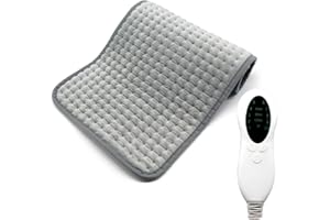 HORUILI Cuscino riscaldante, coperta riscaldante portatile con 3 modalità di timer, 10 impostazioni di temperatura, cuscino riscaldante elettrico mestruale, spalla collo schiena