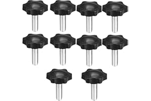 TA-VIGOR 10 pomelli a vite a forma di prugna esagonale, diametro 38 mm M8 x 20 mm in plastica testa di serraggio manopola maniglia filettatura maschio vite pollice