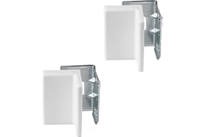 Gedotec Gancio per armadio regolabile per avvitamento | tappo di copertura bianco | acciaio zincato | gancio per armadio portata 150 kg | set di 2 - Fissaggi per armadi a muro e montaggio a parete