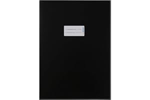 HERMA Cardboard Exercise Book Cover A4, with inscription field, made of extra-strong cardboard, slip on cover jackets for school, black