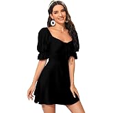 Aahwan Women's & Girls' Black Solid Ruched Detail A-line Mini Dress